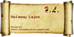 Halassy Lajos névjegykártya